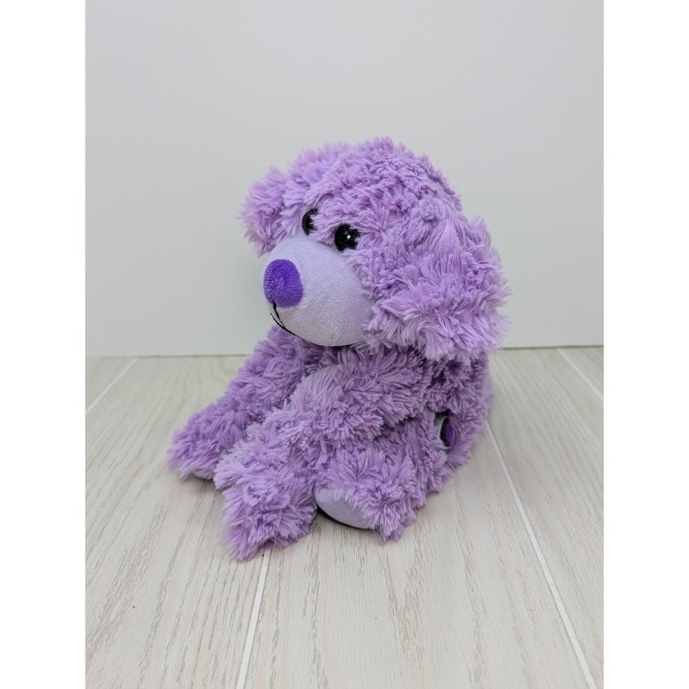 The Petting Zoo Purple Puppy Dog Plush Shaggy Lavender Heart Jewel
